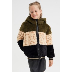 WE Fashion Madchen-Wendejacke mit Kapuze und Kunstfell Blazer fur Madchen Двусторонняя куртка для девочки с капюшоном и блейзер из искусственного меха для девочки