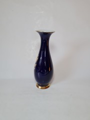 Royal KPM Винтажная Ваза c обильной позолотой на синем фоне, 23 см, Германия, 1960-70гг. 