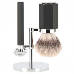 Muhle HEXAGON S31M HXG Graphite 3tlg. Rasierset Silvertip Fibre  HEXAGON S31M HXG Графит 3шт. Набор для бритья Silvertip Fibre