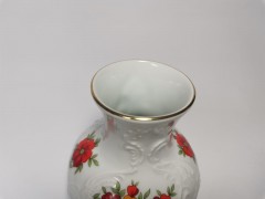 Royal Porzellan Bavaria KPM Germany Handarbeit,  Королевский фарфор Бавария КПМ Фарфоровая вазочка с цветами на рельефном фоне 12см, 1974г