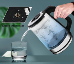 Cheffinger Cheffinger Wasserkocher Glas Edelstahl Wasserkocher 2000W mit LED-Beleuchtung Teekocher, 2.3 l, 2000 W  Чайник Cheffinger стеклянный чайник из нержавеющей стали 2000Вт со светодиодной подсветкой, заварочный чайник, 2,3 л, 2000 Вт