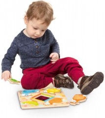 Melissa Doug Holzklotz-Puzzle zum Anfassen und Fuhlen Пазл из деревянных блоков