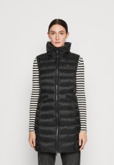 Tommy Hilfiger PADDED GLOBAL LONG VEST Waistcoat black PADDED GLOBAL LONG VEST Жилет черный