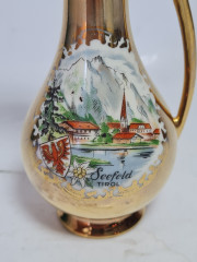 Ваза-кувшин винтажная Eigl Austria с изображением Зеефельда (Тироль), фарфор, 13 см, Австрия, 1970-80гг.