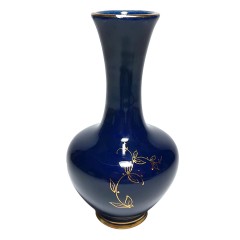 Jasba, Ясба Фарфоровая Ваза кобальтовая с позолотой 13см, Германия, 1950-1959г.
