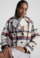 Tommy Hilfiger CHECK PEACOAT Summer jacket ecru CHECK PEACOAT Летняя куртка экрю
