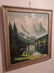 Картина винтажная "Горный пейзаж", масло, в раме, 73.5 х 80 см, Германия, 1980-90гг.