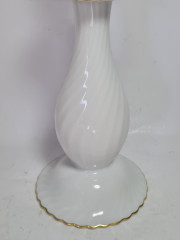 Подсвечник винтажный Alka Kunst / Alboth&amp;Kaiser Bavaria с золотой каймой, фарфор, 21 см, Германия, 1960-70гг.