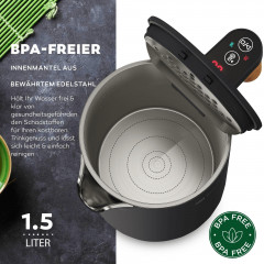 Balter Balter Wasserkocher WK-08, mit Temperatureinstellung, 45°C-100°C, Doppelwand, Edelstahl, BPA frei  Чайник Balter WK-08, с регулировкой температуры, 45°C-100°C, двойные стенки, нержавеющая сталь, без BPA.